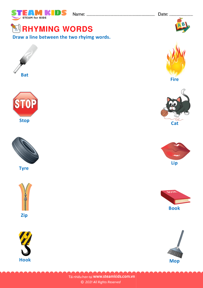 Bài tập tiếng anh - Rhyming Words - B11