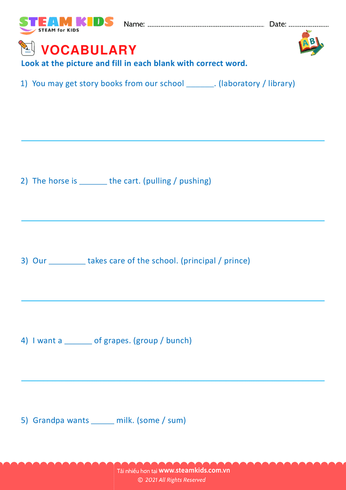 Bài tập tiếng anh - Choose correct word - B8