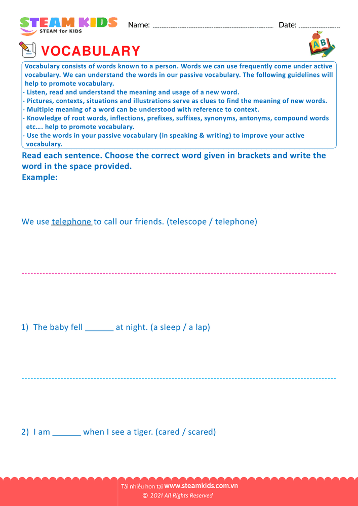 Bài tập tiếng anh - Choose correct word - B14