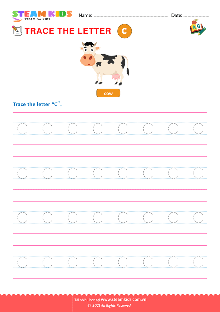 Bài tập tiếng anh - Write lowercase Letters ''c''