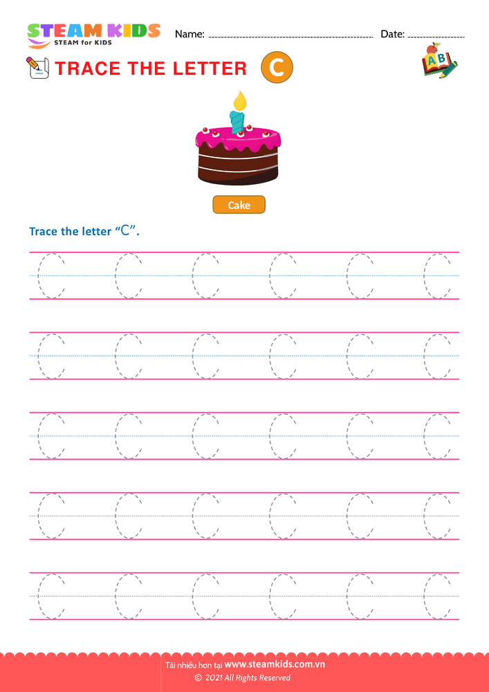 Bài tập tiếng anh - Write Uppercase Letters ''C''