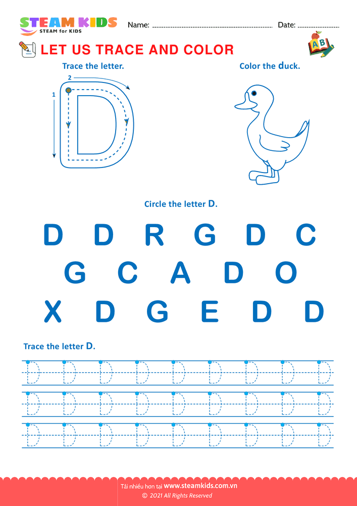 Bài tập tiếng anh - Trace and Color - B4