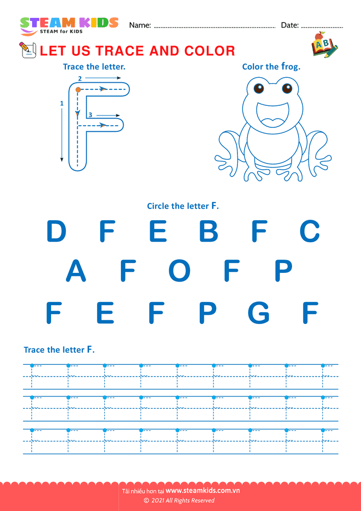 Bài tập tiếng anh - Trace and Color - B6