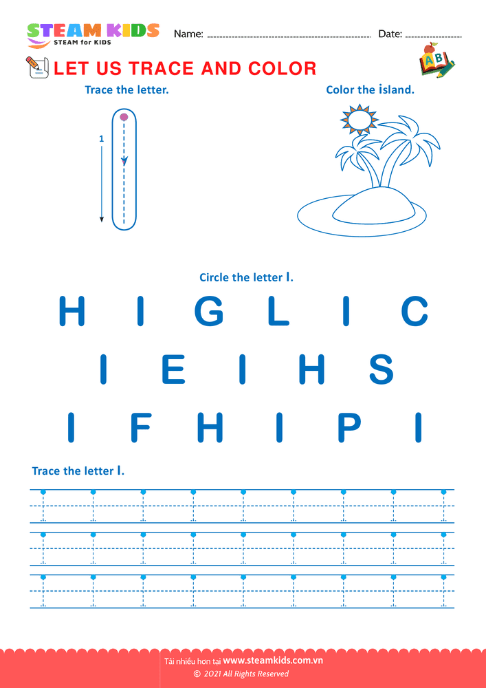 Bài tập tiếng anh - Trace and Color - B9