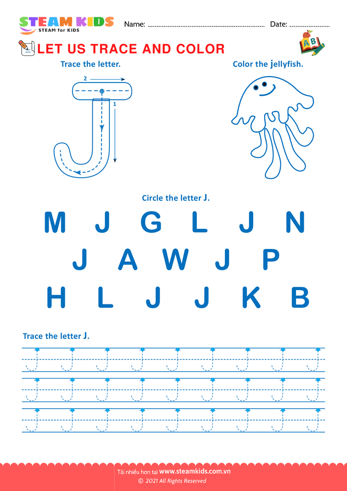 Bài tập tiếng anh - Trace and Color - B10