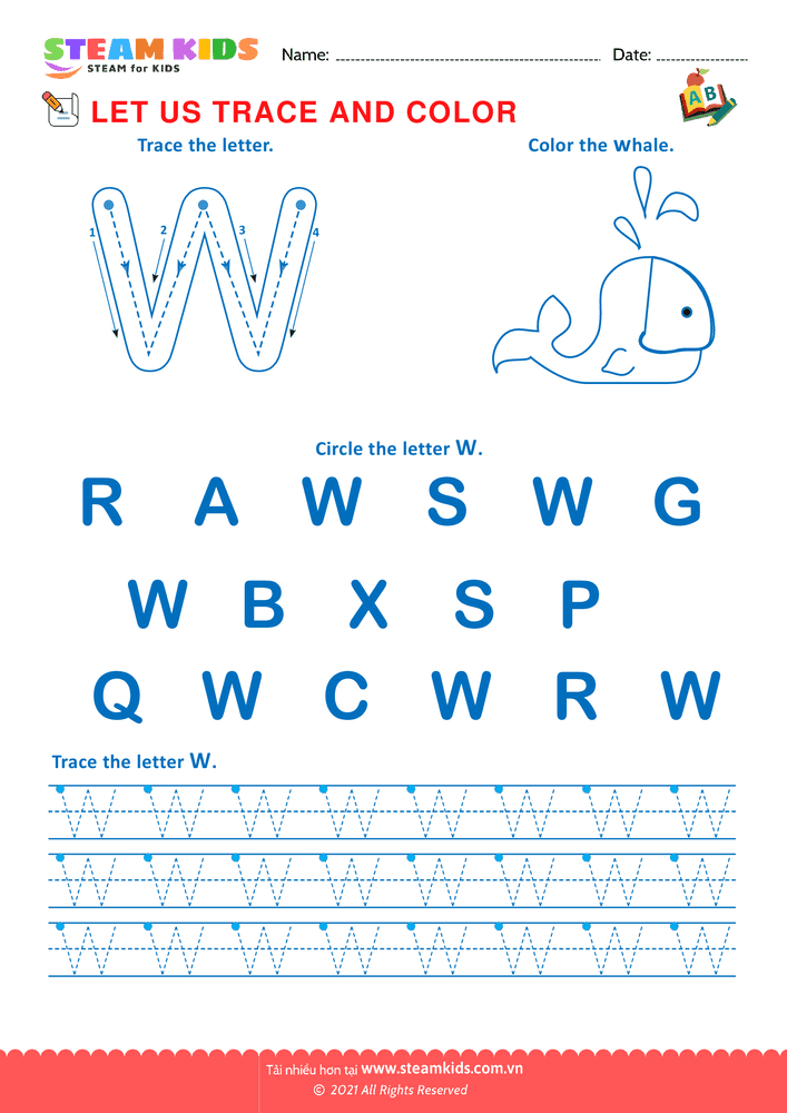 Bài tập tiếng anh - Trace and Color - B23