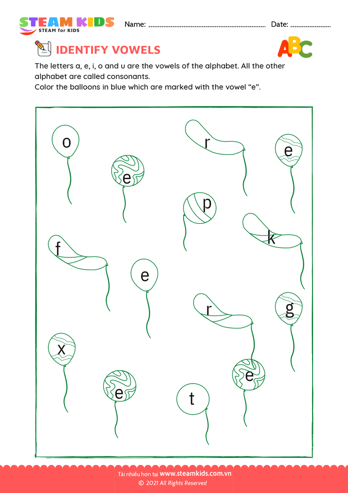 Bài tập tiếng anh - Identify vowels - B2