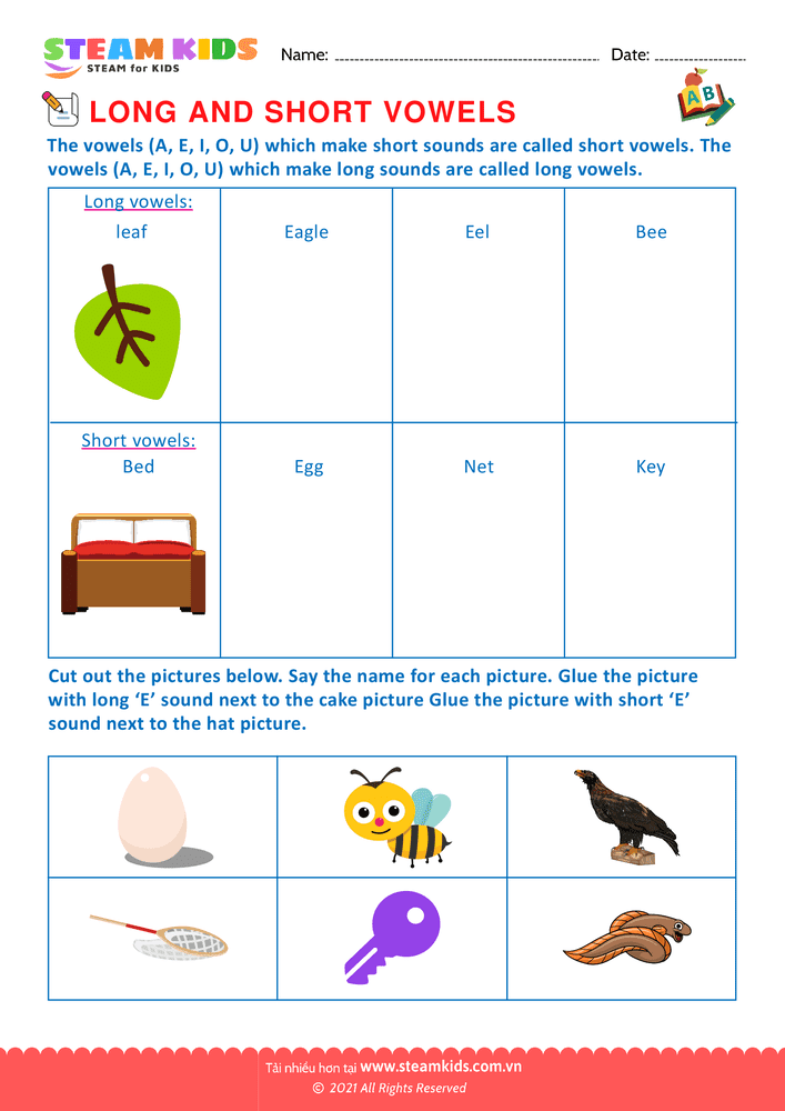 Bài tập tiếng anh - Long and short vowels - B2