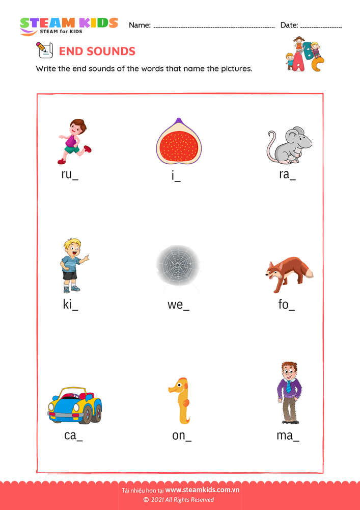 Bài tập tiếng anh - End Sounds - B1