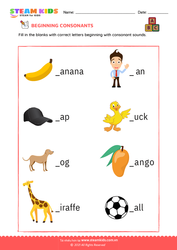 Bài tập tiếng anh - Beginning consonants - B2