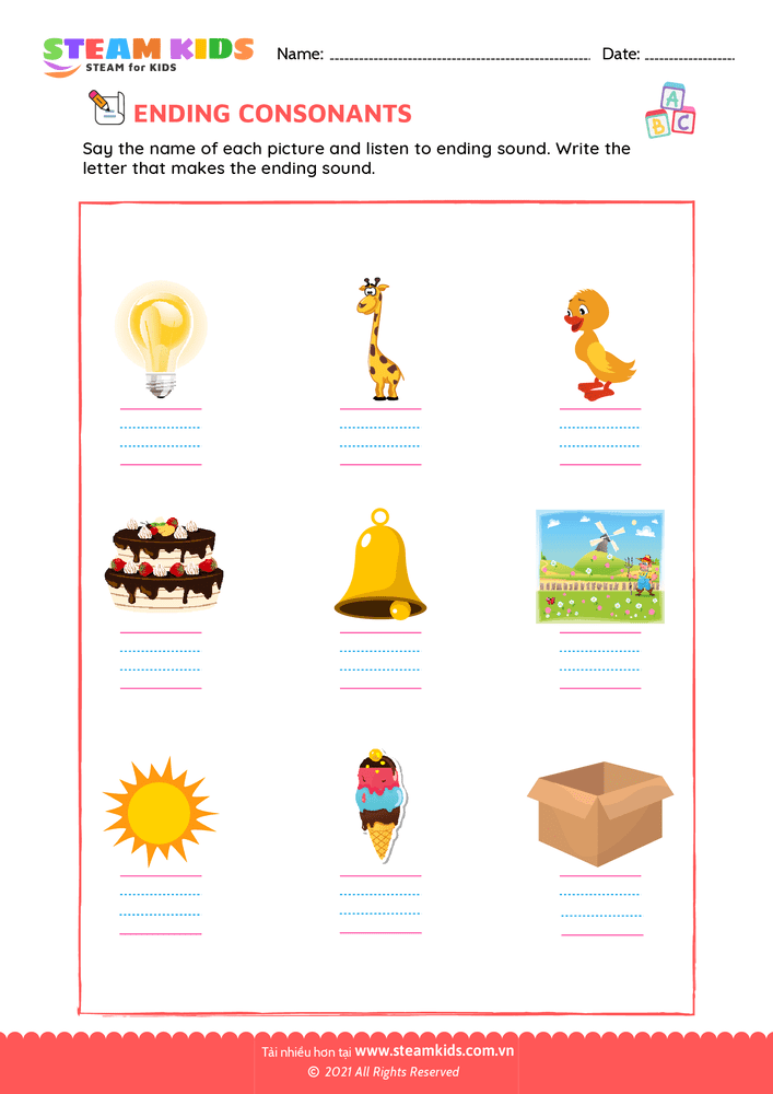 Bài tập tiếng anh - Ending consonants - B2