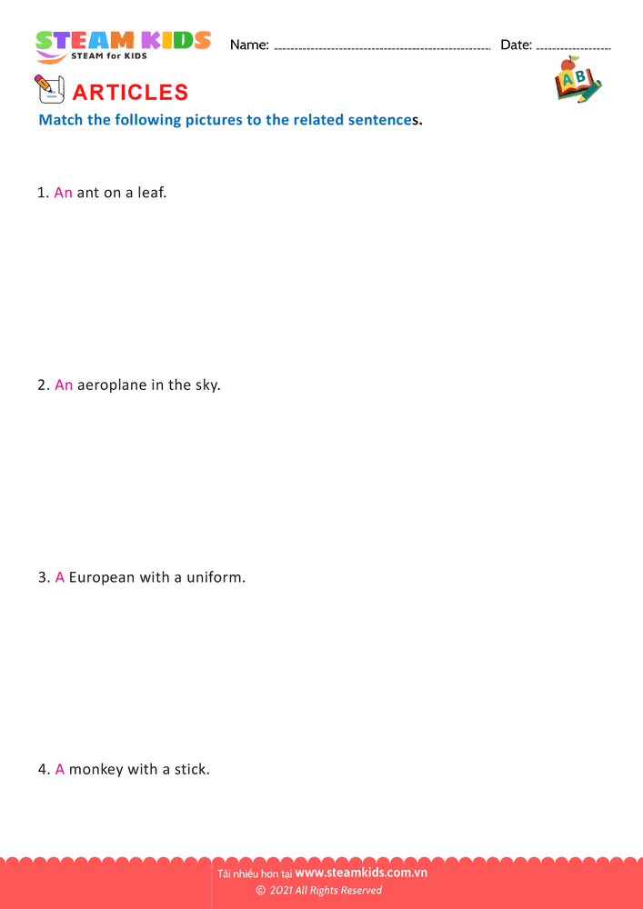 Bài tập tiếng anh - Articles