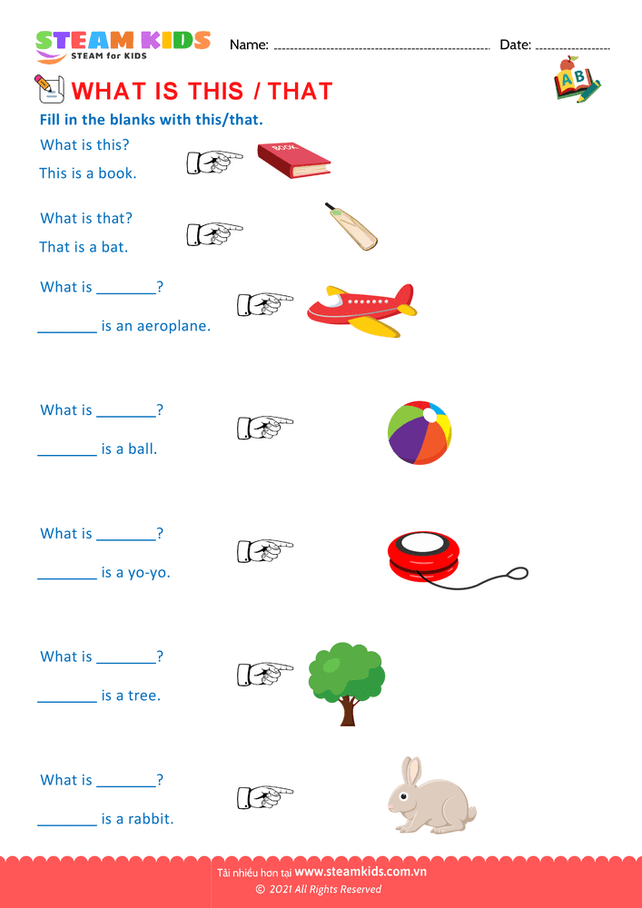 Bài tập tiếng anh - This and That - B2