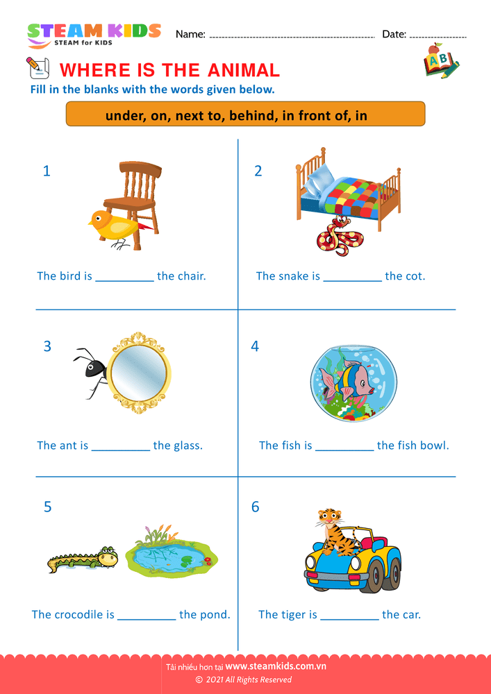 Bài tập tiếng anh - Prepositions - B11