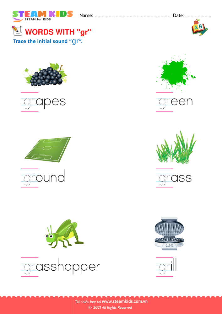 Bài tập tiếng anh - Blends and Digraphs - B22