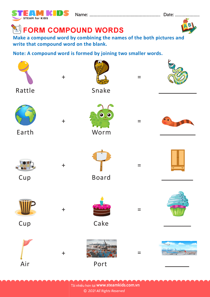 Bài tập tiếng anh - Form Compound Words - B1