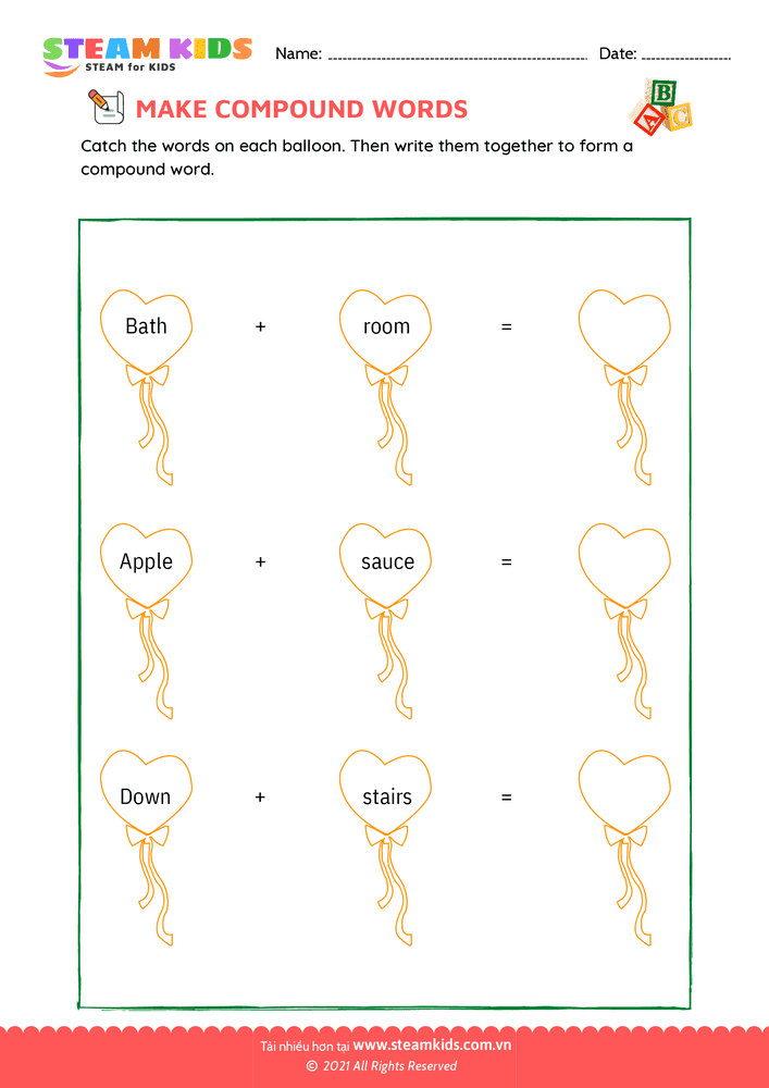 Bài tập tiếng anh - Make compound words - B3
