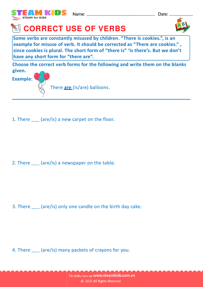 Bài tập tiếng anh - Correct use of verbs - B19