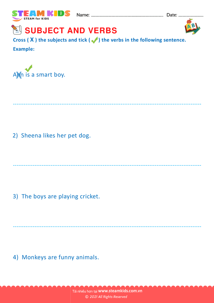 Bài tập tiếng anh - Subject and Verbs - B3