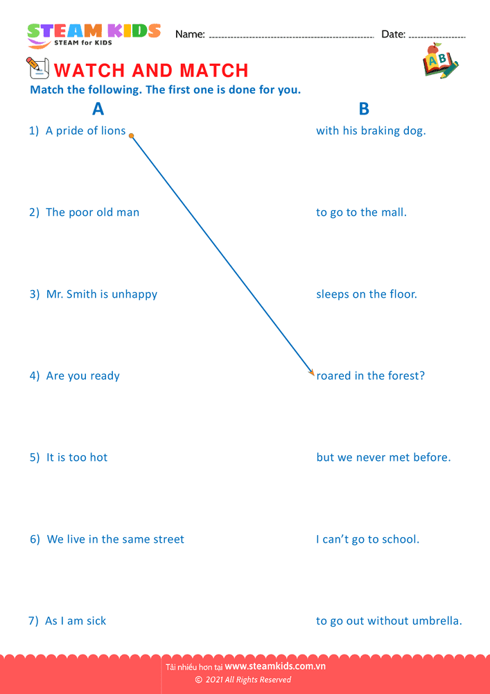 Bài tập tiếng anh - Making Sentence - B4