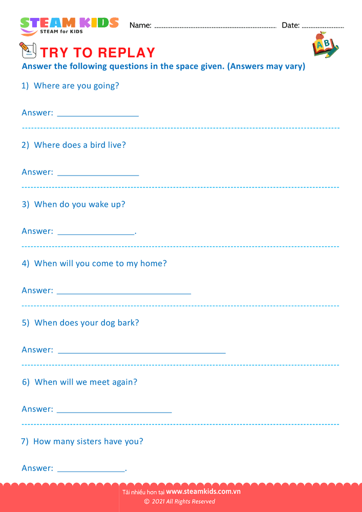 Bài tập tiếng anh - Making Sentence - B5