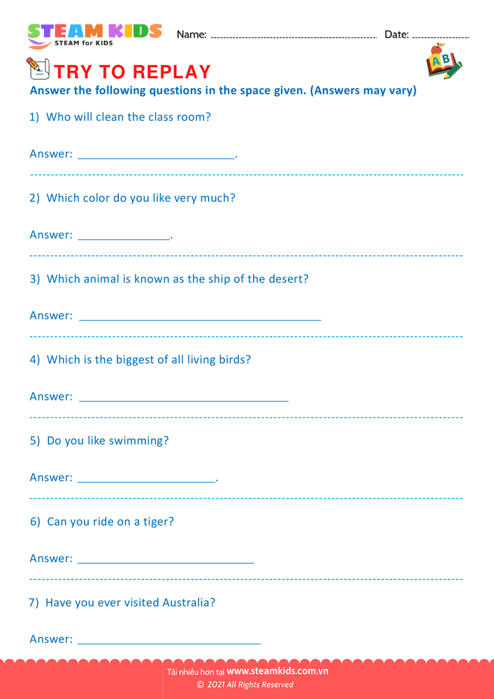 Bài tập tiếng anh - Making Sentence - B18