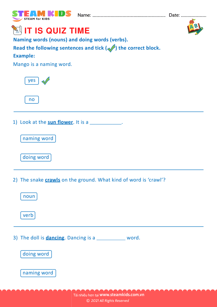 Bài tập tiếng anh - Quiz - B14