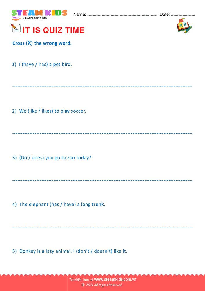 Bài tập tiếng anh - Quiz - B19