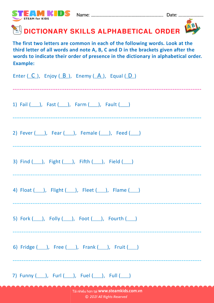 Bài tập tiếng anh - Dictionary Skills - B10