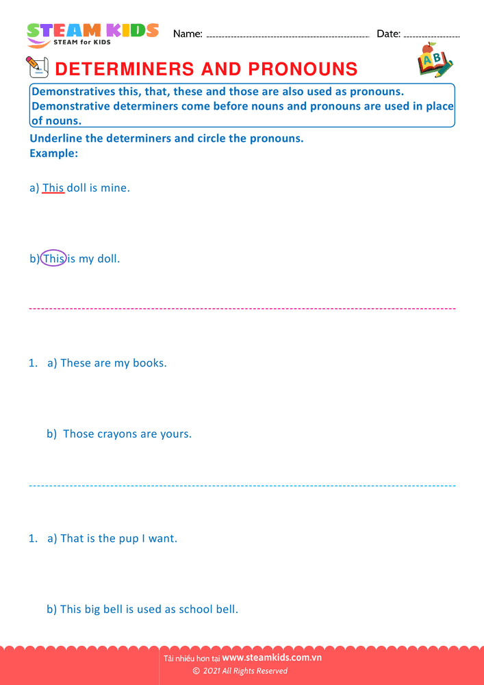 Bài tập tiếng anh - Demonstrative determiners - B4