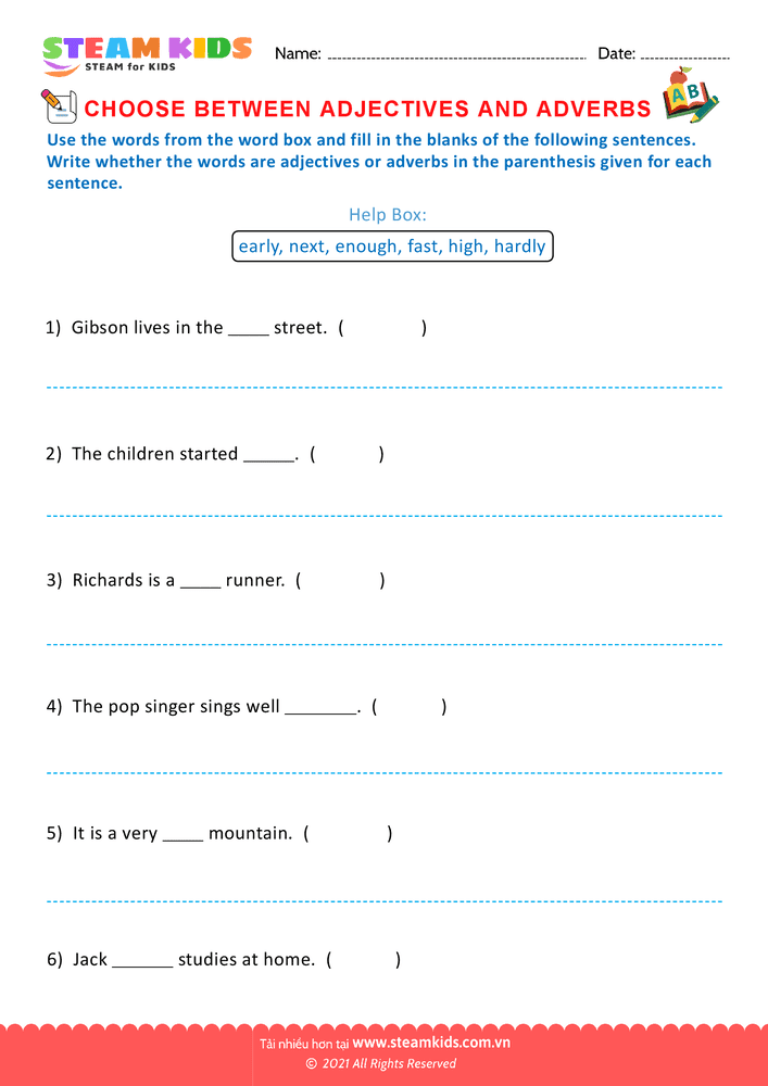 Bài tập tiếng anh - Choose adjectives and adverbs - B10