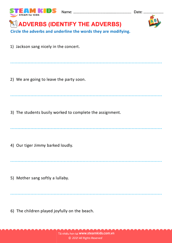 Bài tập tiếng anh - Circle the adverbs - B3