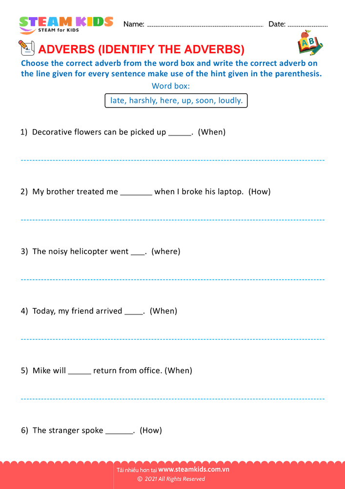 Bài tập tiếng anh - Circle the adverbs - B31