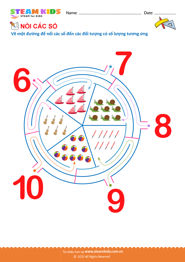Bài tập Toán tư duy - Đếm và nối - B15