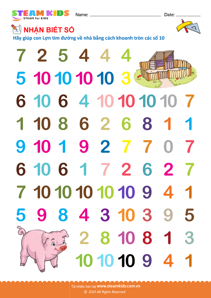 Bài tập Toán tư duy - Nhận biết số - B37