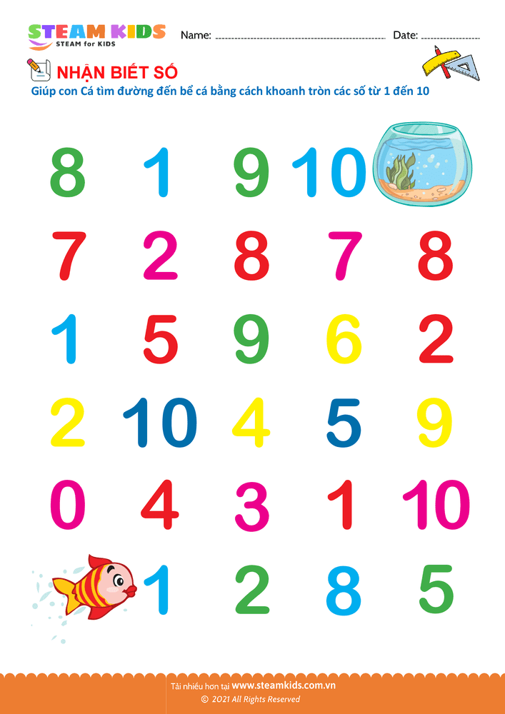 Bài tập Toán tư duy - Nhận biết số - B39