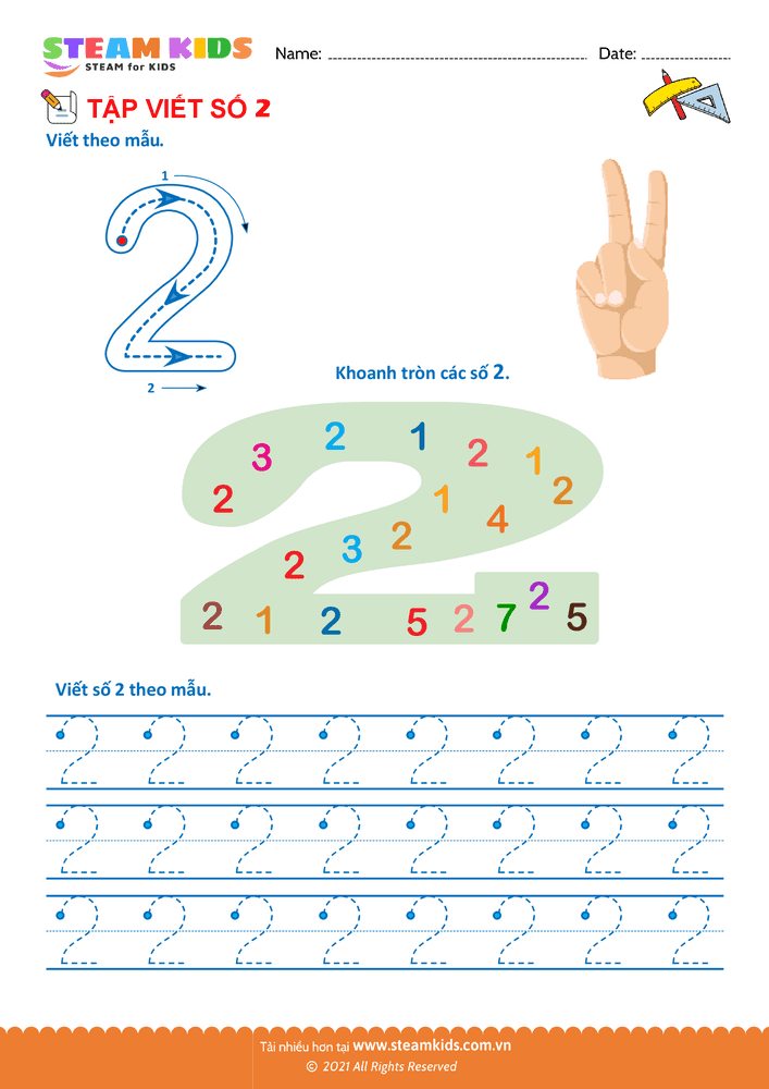 Bài tập Toán tư duy - Tập viết chữ số - B19