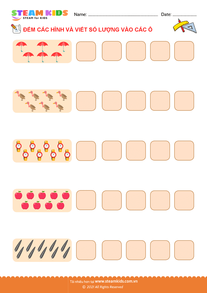 Bài tập Toán tư duy - Tập viết chữ số - B45