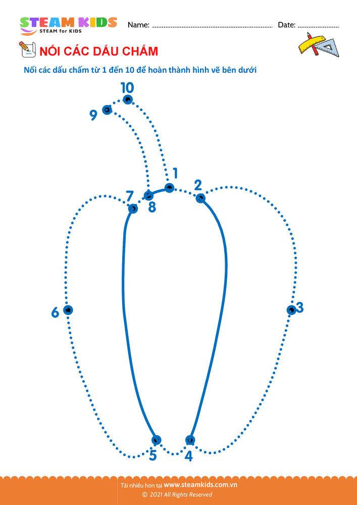 Bài tập Toán tư duy - Nối các dấu chấm - B25