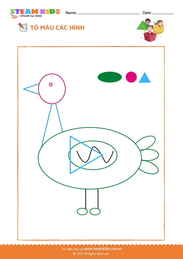 Bài tập Toán tư duy - Tô màu các hình - B20