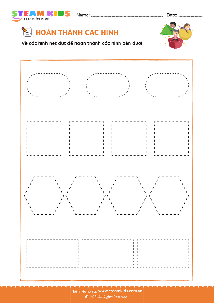 Bài tập Toán tư duy - Hoàn thành các hình - B3