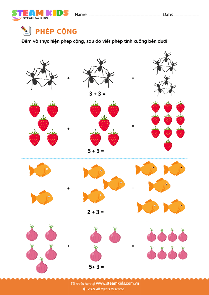 Bài tập Toán tư duy - Đếm và cộng - B1