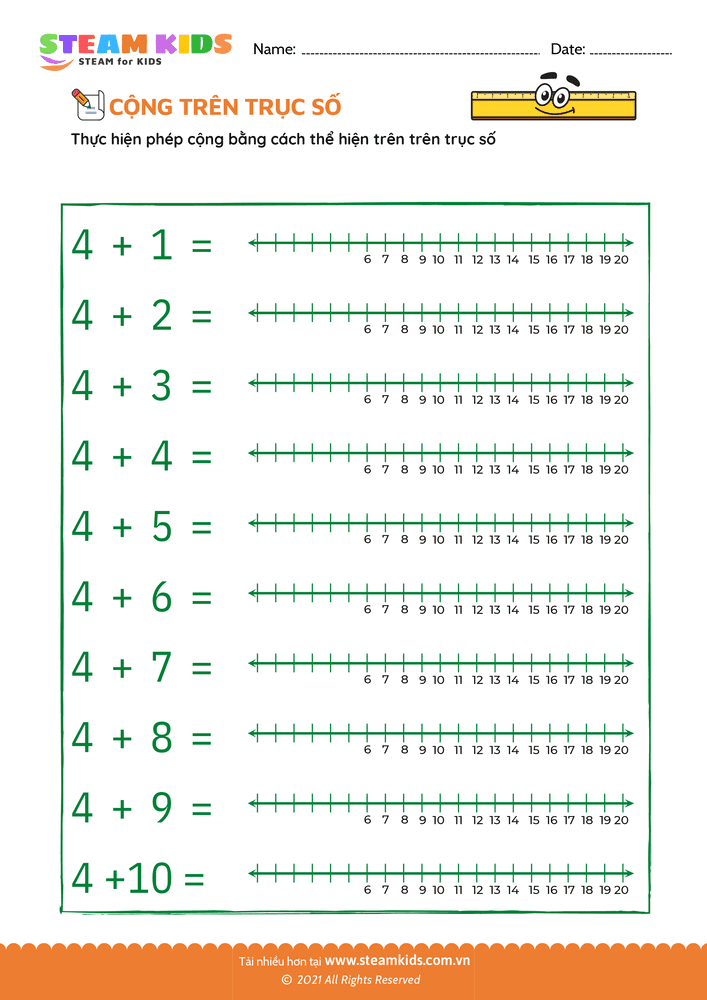 Bài tập Toán tư duy - Cộng trên trục số - B13