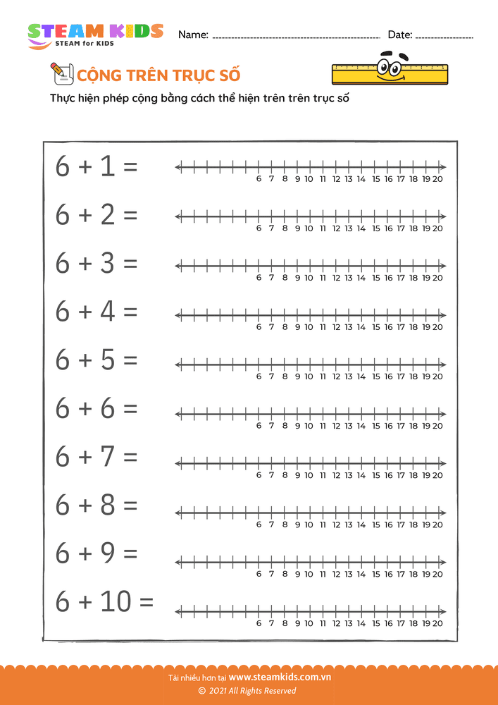 Bài tập Toán tư duy - Cộng trên trục số - B21