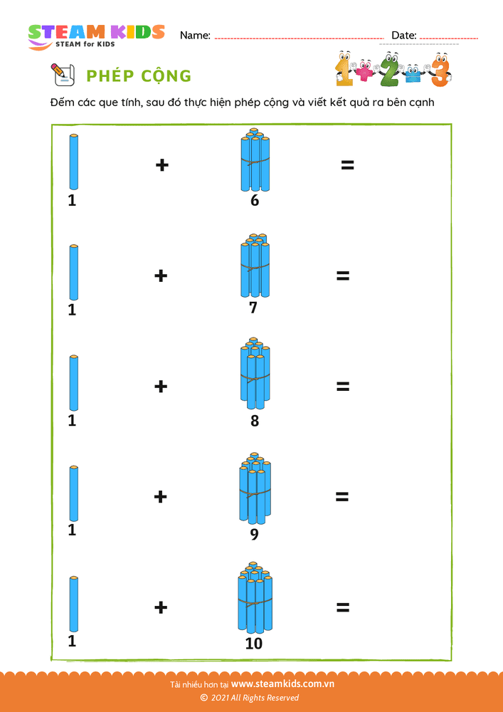 Bài tập Toán tư duy - Cộng với que tính - B27