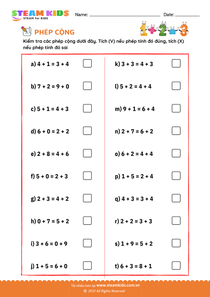 Bài tập Toán tư duy - Chọn đúng - sai - B13