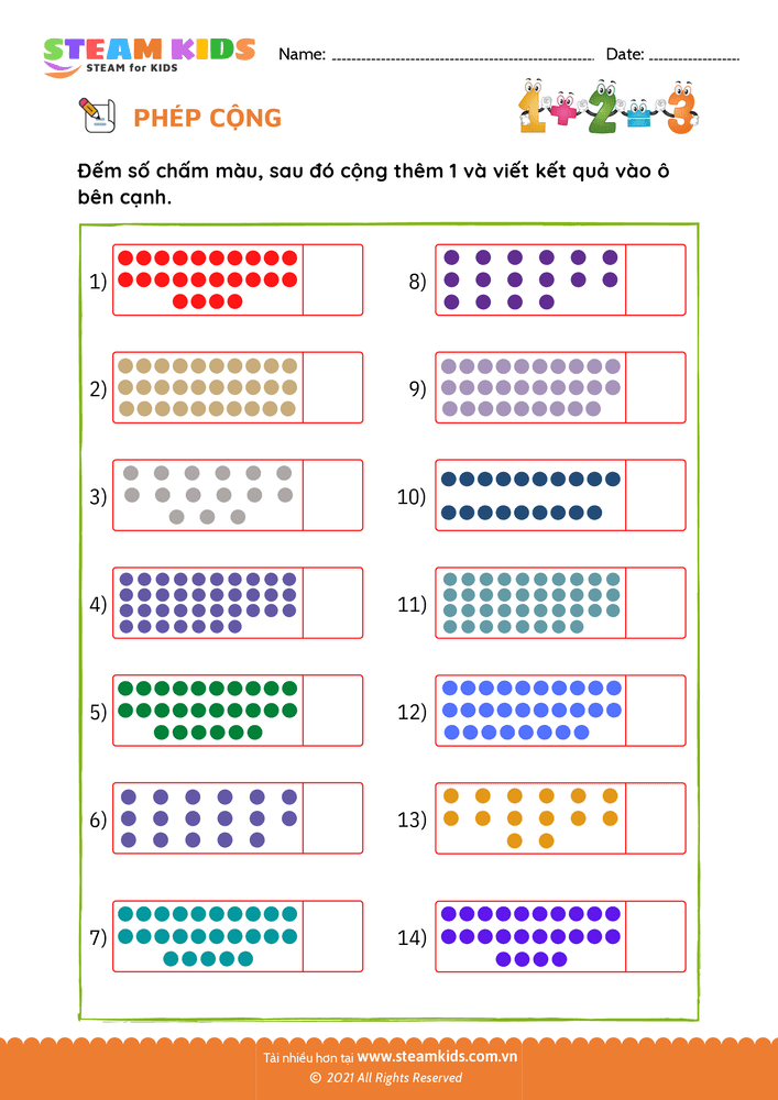Bài tập Toán tư duy - Cộng thêm một - B5
