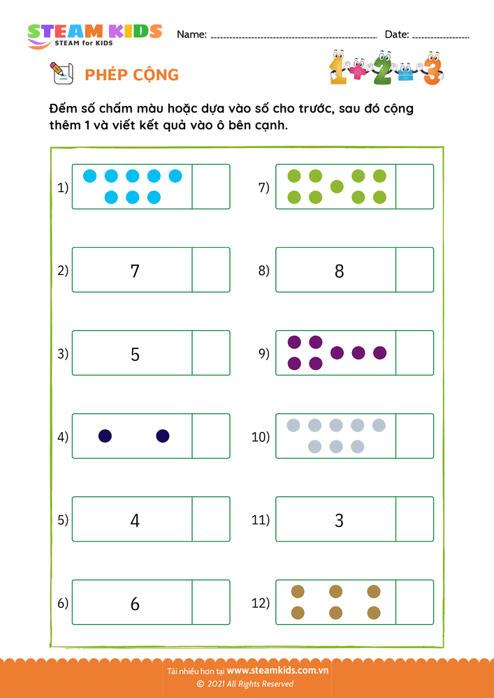 Bài tập Toán tư duy - Cộng thêm một - B15