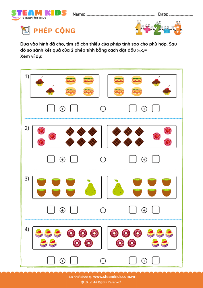 Bài tập Toán tư duy - Tìm số còn thiếu - B7