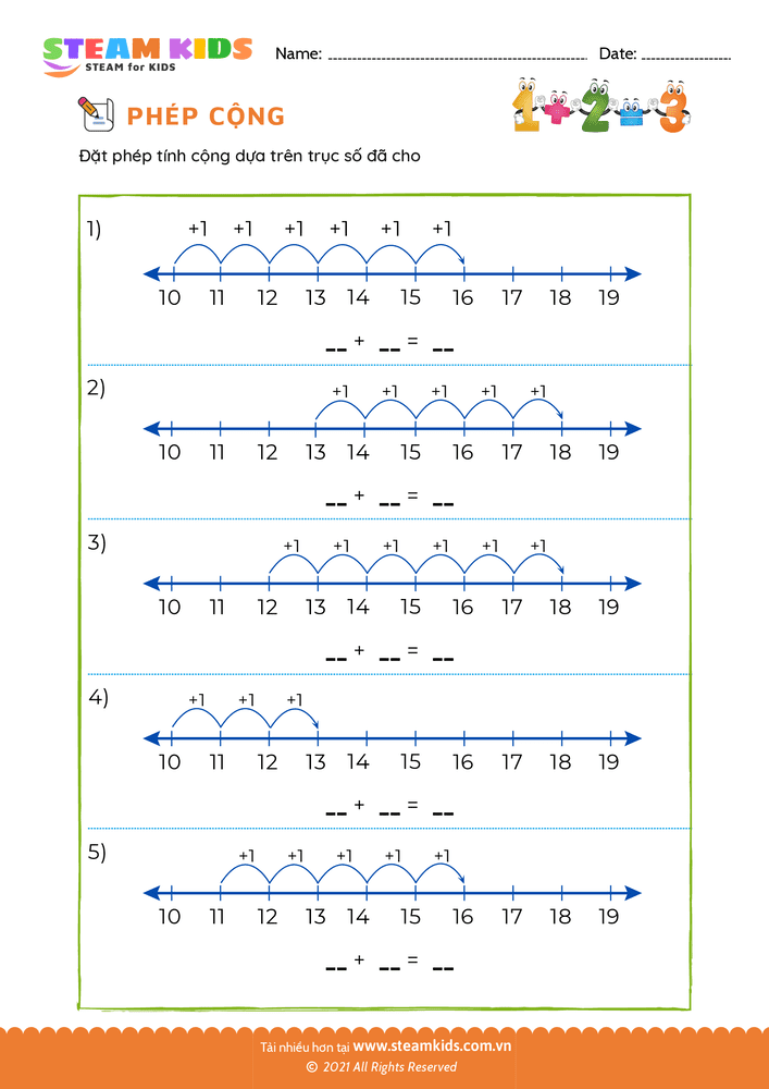 Bài tập Toán tư duy - Cộng trên trục số - B10